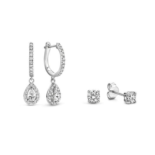 Sorprendimi 925 sterling silver earrings set with zirconia stones