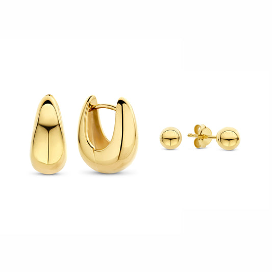 Sorprendimi 925 sterling silver gold plated earrings set - Parte di Me