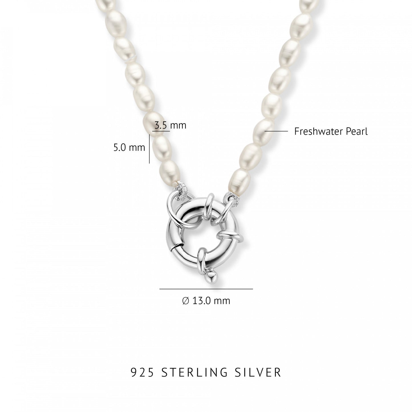 Sorprendimi 925 Sterling Silber Kette und Armband Geschenkset mit Süßwasserperlen