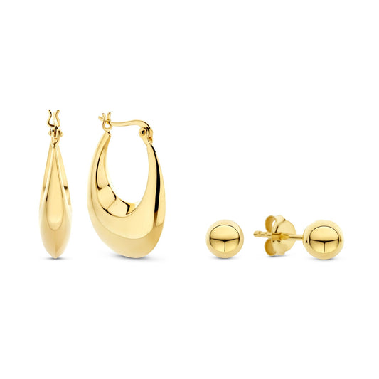 Sorprendimi 925 sterling silver gold plated earrings set