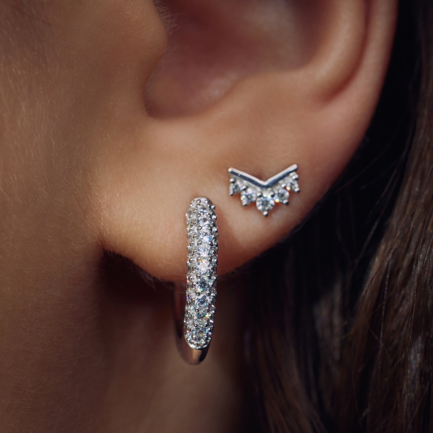 Sorprendimi paire de boucles d'oreilles en argent sterling 925 et oxyde de zirconium