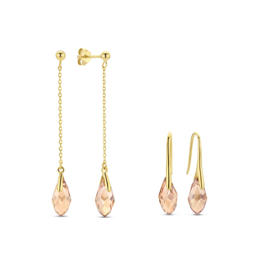 Sorprendimi 925 sterling silver gold plated earrings set