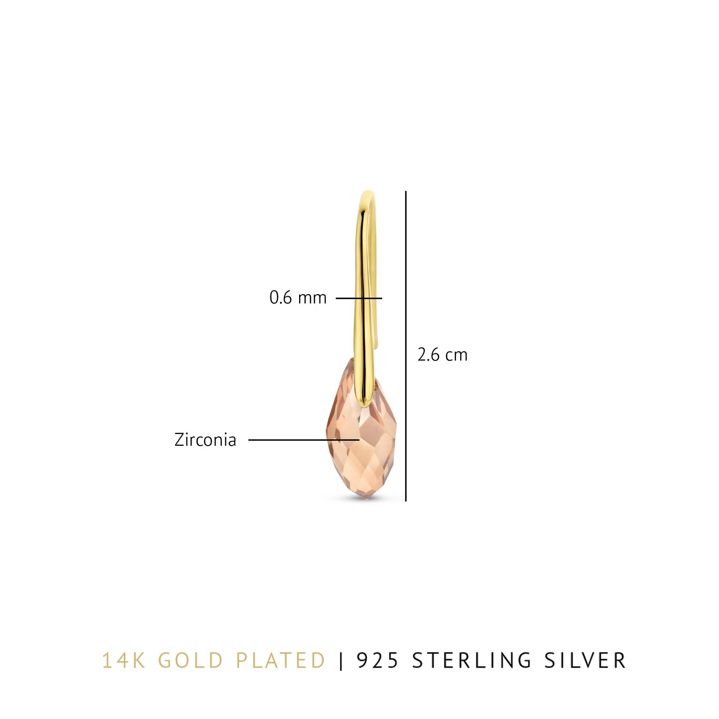 Sorprendimi 925 sterling sølv guldbelagte øreringe sæt