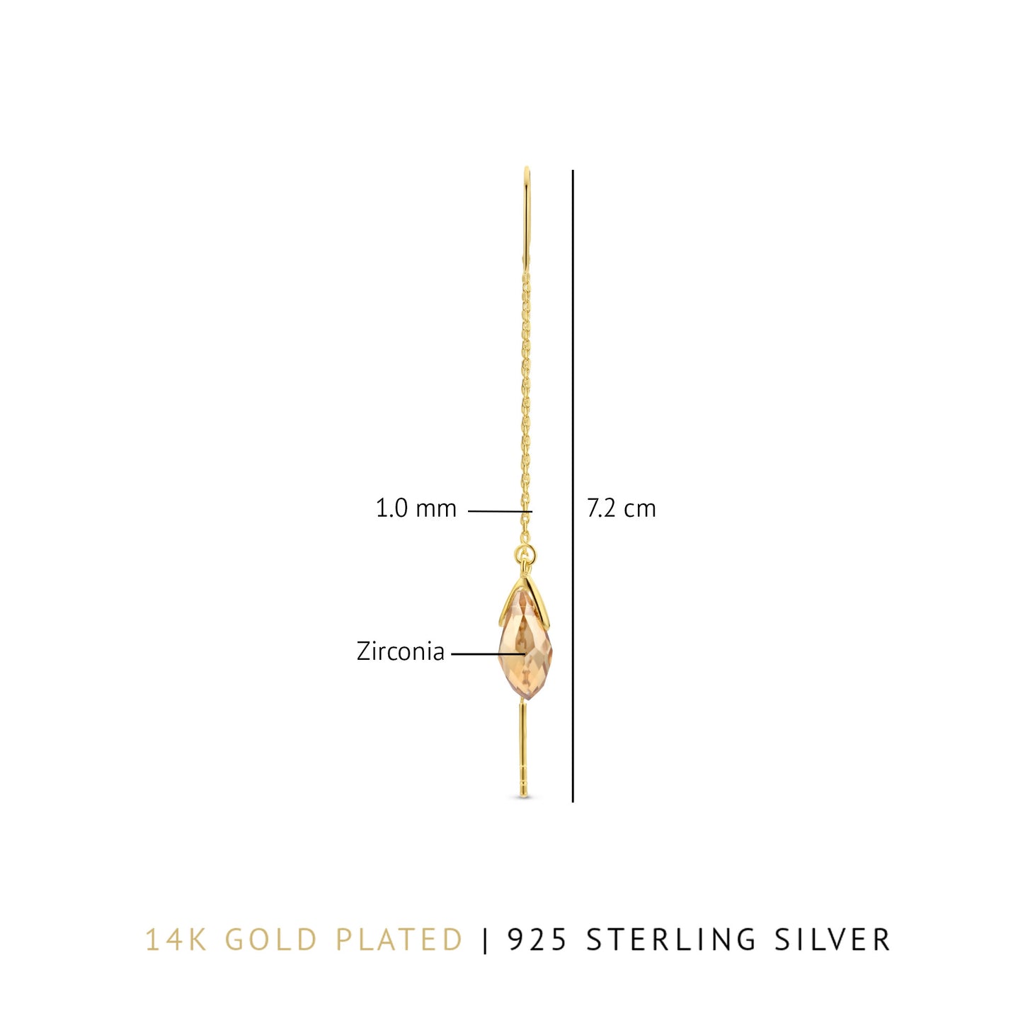 Sorprendimi 925 Sterling Silber Vergoldete Ohrring-Set