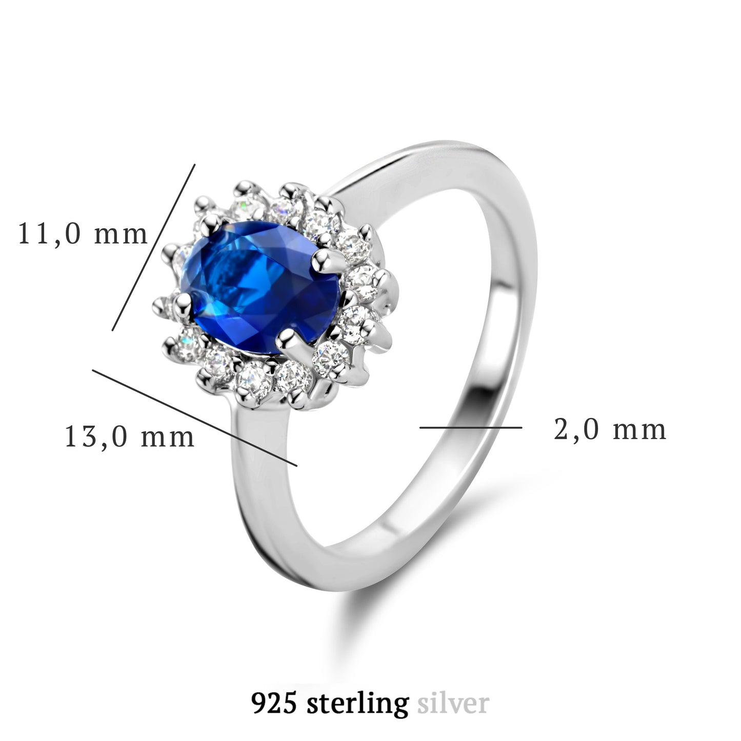 Mia Colore Azure 925 sterling silver ring with blue zirconia stone - Parte di Me